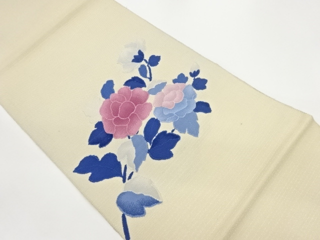 花葉模様織出し名古屋帯